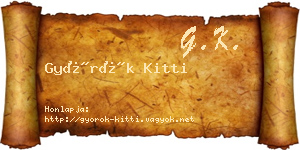 Györök Kitti névjegykártya
